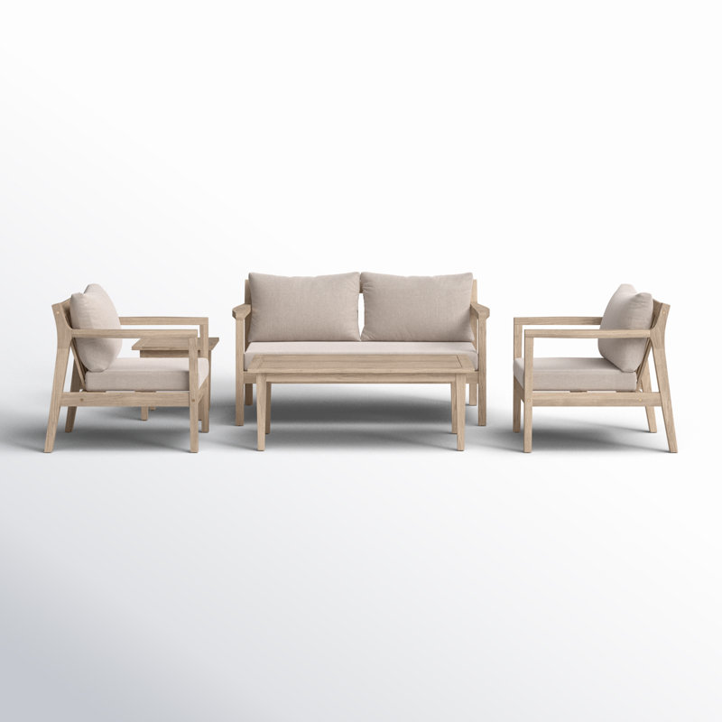 Joss & Main Amina 5 Piece Outdoor Acacia Sofa Seating Group with
